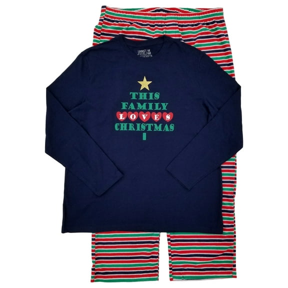 Mens 2-Piece This Family Loves Christmas Long Sleeve Sleepwear Pajama Set 4XB