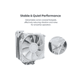 thumbnail image 5 of MONTECH NX400 - CPU Air Cooler, Single Tower, 4 Advanced Heat Pipes, 52-fin Heat Sink, E28, 120mm FDB Static Pressure Fan, 28mm Fan Thickness, Corner-cover Footpads, Polished Top Cover - White, 5 of 8