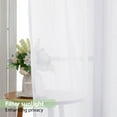 thumbnail image 6 of OVZME Troy White Crushed Sheer Curtains 84 inches Long 2 Panels, Light Filtering Privacy Solid Texture Curtains with Rod Pocket Soft Breathable Window Treatments for Bedroom Living Room, 42Wx84L, 6 of 7
