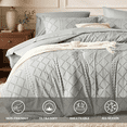 thumbnail image 3 of Davulos King Size Comforter Sets, Bed in a Bag 7 Pieces Boho Tufted Bed Set for All Seasons, Shabby Chic Embroidery Bedding with Comforter, Sheet, Pillowcases & Shams, 3 of 9