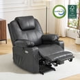 thumbnail image 3 of MCombo Electric Power Lift Recliner Chair with Vibration and Heat for Elderly, Faux Leather, Grey, 3 of 10