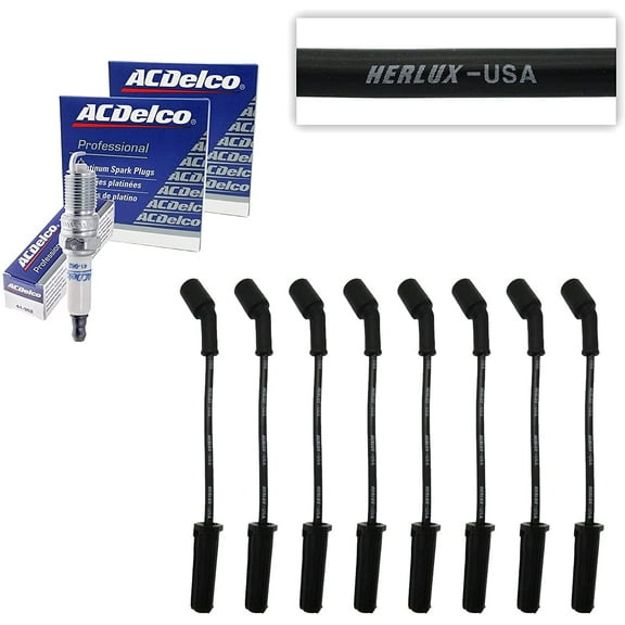 8 ACD-OEM Spark Plugs 41-962   8 Herlux Spark Plug Wires for LS2 LS3 LS4 LS7 Engines Compatible with 9748HH 41-110