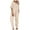 Beige, variant on Women Solid Color V Neck Jumpsuits Half Sleeve Long Rompers Beam Foot Baggy Overalls Pants Women Romper Ladies Romper Jumpsuit Strapless Jumpsuits for Women Jumpsuit with Flare Pants Prom Jumpsuit
