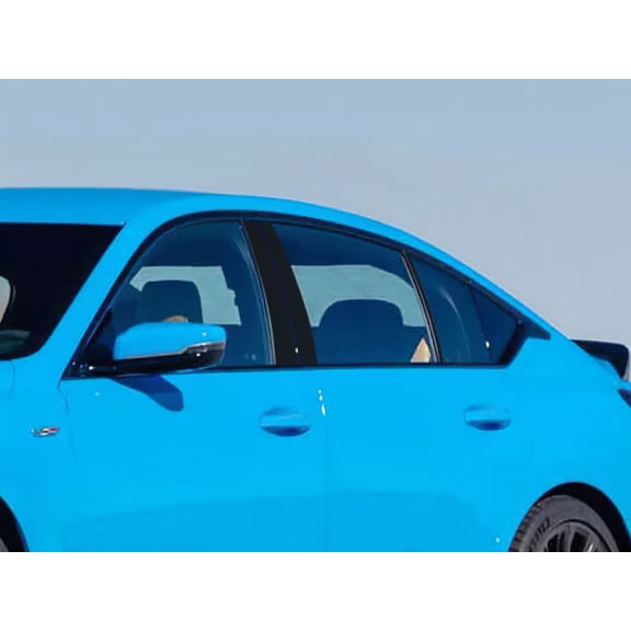 Rvinyl Pillar Post Window Trim Compatible with Cadillac CT5 2020-2024 - Gloss (Black)