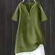 thumbnail image 1 of mfyjkho Tops Para Hacer Ejercicio, Blusa De Verano Con Cuello En V, Manga Corta, Holgada, Con Botones Y Lino Para Mujer Tops Para Hacer Ejercicio Para Mujer M, 1 of 6