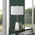 thumbnail image 4 of Evelyn&Zoe Killian 25.5" Modern Marble and Metal Table Lamp with White Drum Fabric Shade, 4 of 7