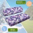 thumbnail image 5 of HUIACONG Purple Camouflage Print Universal Golf Cart Blanket Seat Covers for EZGO TXT RXV Golf Cart Bench Seat, Soft Machine Washable Golf Cart Seat Covers 2 Pack, 5 of 7