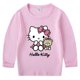 thumbnail image 3 of Hello Kitty camiseta de Color sólido para niños primavera otoño nueva camisa de cuello redondo para niños y niñas Camisa de manga larga de algodón para bebés, 3 of 5