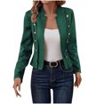 thumbnail image 3 of THDHVS Jackets for Women,Womens Jacket,Women's Fashion Jackets Fall Clothes Long Sleeve Open Front Cropped Coat Outwear Green XL, 3 of 8