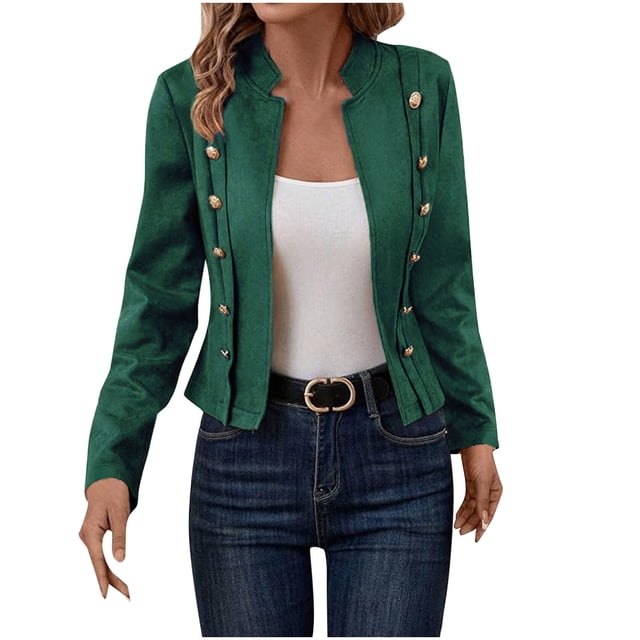 Yuyuzo Cropped Cardigan for Women Open Front Knit Sweaters Long Sleeve Button down Jacket Tops