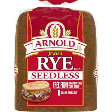 Arnold Seedless Jewish Rye Bread, 16 oz, Rye Bread, Bag