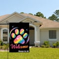 thumbnail image 2 of Jbralid Rainbow Paw Print Welcome Garden Flag For Spring Summer Home Outdoor Garden Yard Door Decor 12x18 inch, 2 of 5