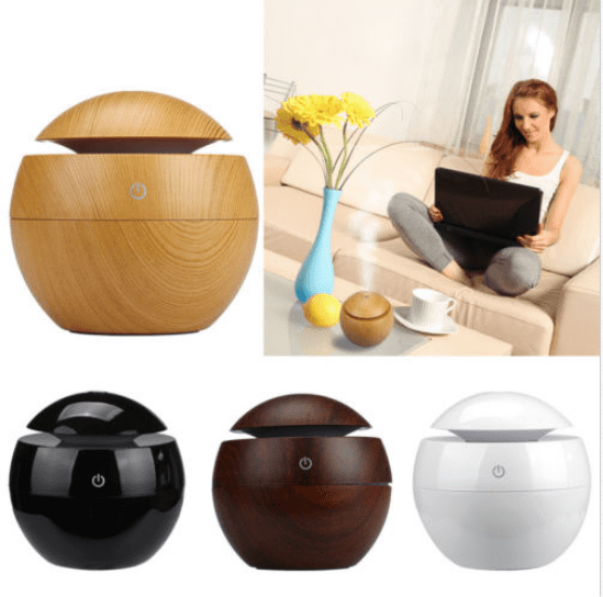 wwffoo Mini USB Humidifier Air Essential Oil Diffuser Ultrasonic Aromatherapy Cool Mist Humidifier Purifier Portable Personal Small Humidifier Steam Air Refresher Color LED for Travel Home