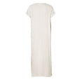 thumbnail image 3 of ZAXARRA Robe Ethnique pour Hommes Manches Courtes Retroussables Couleur Unie Kaftan Col en V, 3 of 9