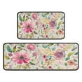 thumbnail image 2 of Spring Wild Flowers Vintage Floral Kitchen Mats for Floor 2 Piece Set Cushioned and Non-Skid Washable Floor Backing Mat for Home Kitchen Decor or Office 17x29+17x47 Inch Black Edge, 2 of 7