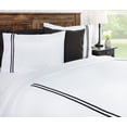 thumbnail image 2 of Chanasya Ultra Soft Ribbon Border 3-Piece Bedding Duvet Cover Set Queen - Luxurious Brushed Microfiber Comforter Cover - Zipper Closure Reversible (1 Duvet Cover & 2 Pillowcases ) White, 2 of 5