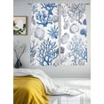 thumbnail image 4 of Summer Ocean Sheer Curtains 63 Inch Long 2 Panels, Blue Grey Coral Shell Marine Life Coastal Light Filtering Rod Pocket Curtains, Sheer Voile Drapes for Living Room Bedroom, 52"x63", 4 of 8