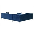 thumbnail image 5 of Inspired Home Sania Velvet Corner Sectional Sofa 120" Left Facing Button Tufted Nailhead Trim, Navy Blue, 5 of 9