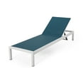 thumbnail image 3 of Cherie Outdoor Aluminum Chaise Lounges, Set of 2, Blue and White, 3 of 14