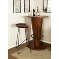 thumbnail image 3 of DecMode Wood Bar Stool with Wood Seat, Brown, 3 of 14