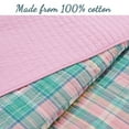 thumbnail image 2 of Cozy Line Home Fashions Raelyn Pink Blue Green Grid Patchwork Quilt Set (Pink/Green, Twin - 2 Piece), 2 of 4