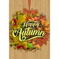 thumbnail image 2 of America Forever Happy Autumn Garden Flag, 12.5 x 18 inches Double Sided, Decorative Fall Wreath with Leaves, Autumn Garden Decor Flags, Fall Outdoor Seasonal Flags for Yard, Lawn, 2 of 5