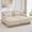 Beige, variant on Comfy Chenille Leopard Printing Loveseat Sofa,Delicate Tassel Edge,Movable Ottomans,Modern Fashion Style,Ergonomic Back and Seat Design, Easy Assembly,Deep Seat Couch for Living Room,Brown black