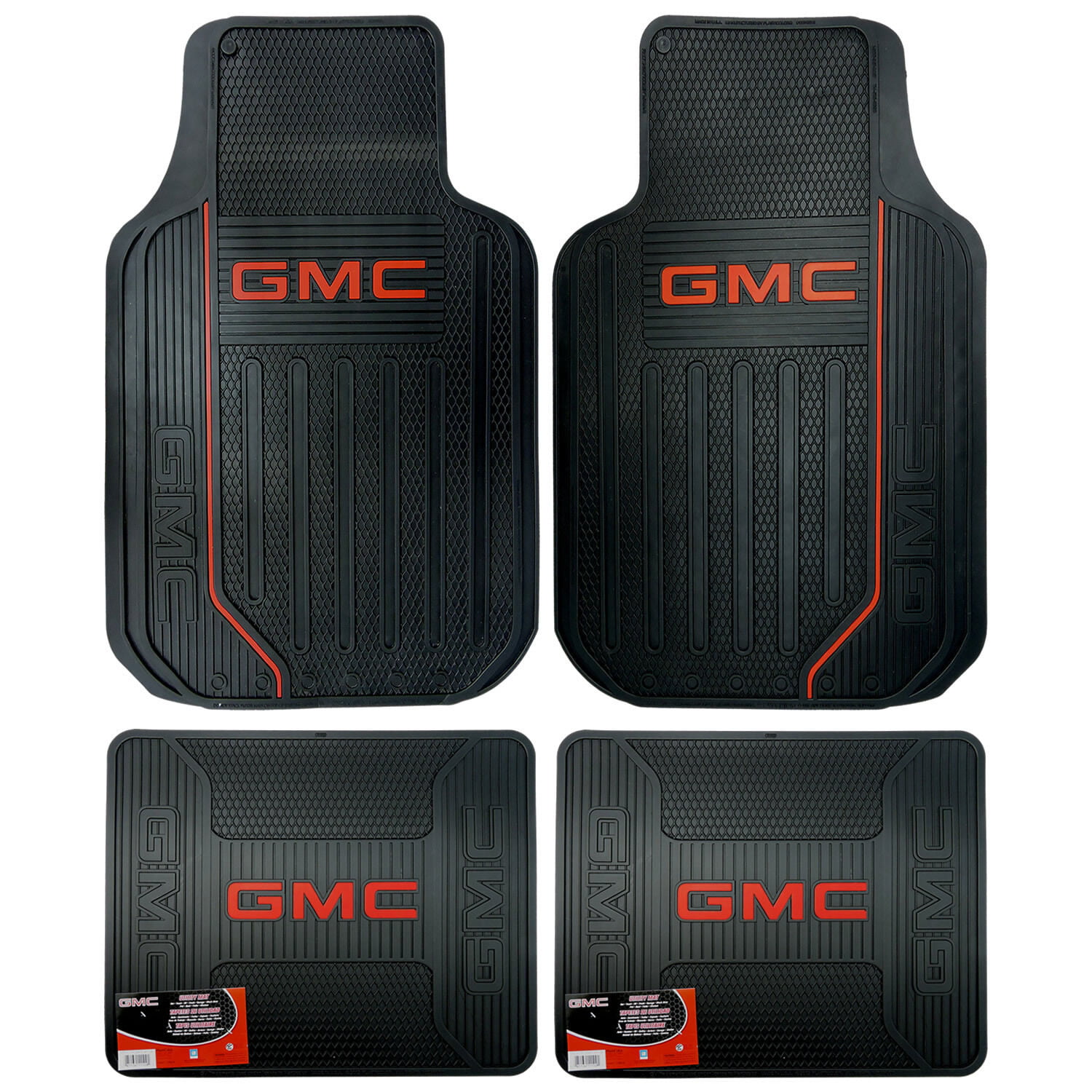 NEW 4 Piece Elite Logo Front Rear Rubber Floor Mats Set for GMC Truck SUV Universalfit