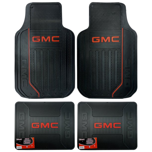 NEW 4 Piece Elite Logo Front Rear Rubber Floor Mats Set for GMC Truck