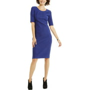 R  M Richards Womens/Misses Jacquard Midi Dress, Royal Blue