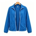 thumbnail image 3 of HappyYEE Fleece Jackets for Women, Lightweight Stand Collar Full Zip Coat with Pockets, Fall Long Sleeve Daily Comfy Outerwear, 3 of 5