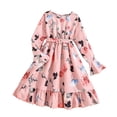 thumbnail image 1 of PEASKJP Robes Florales pour Petites Filles Manches Longues avec Poches, Rouge 8 Ans, 1 of 5