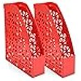 thumbnail image 3 of Mintra Office Plastic Desk Organizer 2pk Magazine File (Red), 3 of 4