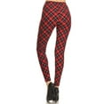 thumbnail image 3 of Womens Regular Size Black Red Plaid Pattern Ultra Soft Leggings (One Size), 3 of 3