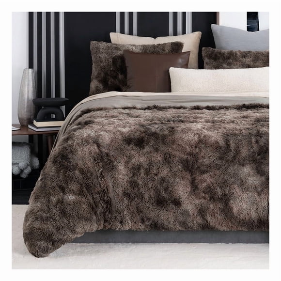 Funda Duvet Invernal Afelpada Doble Vista con Funda de Almohada Esquimal (Multicolor Café, Individual)