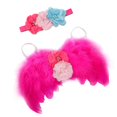 thumbnail image 5 of Diadema de ángel y flores para niños, decoración de accesorios para fotografía infantiles, roja Rosa roja, 5 of 5