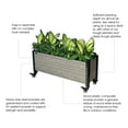 thumbnail image 2 of Mobile Trough Planter Box Raised Garden Bed Wood Texture Grey & Black, 2 of 5