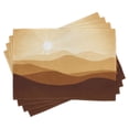 thumbnail image 1 of Ambesonne Tan Place Mats Set of 4, Abstract Sunrise Mountains, Standard Size, Sand Brown Pale Brown, 1 of 6