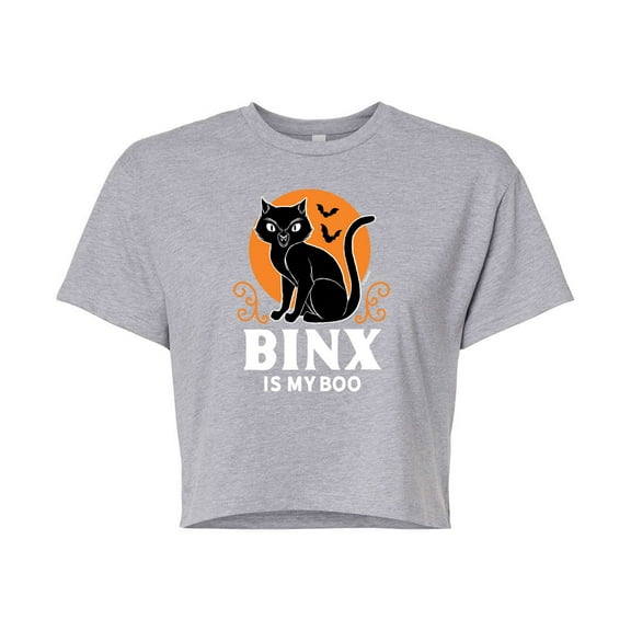 Hocus Pocus - Binx Is My Boo - Juniors Cropped Cotton Blend T-Shirt