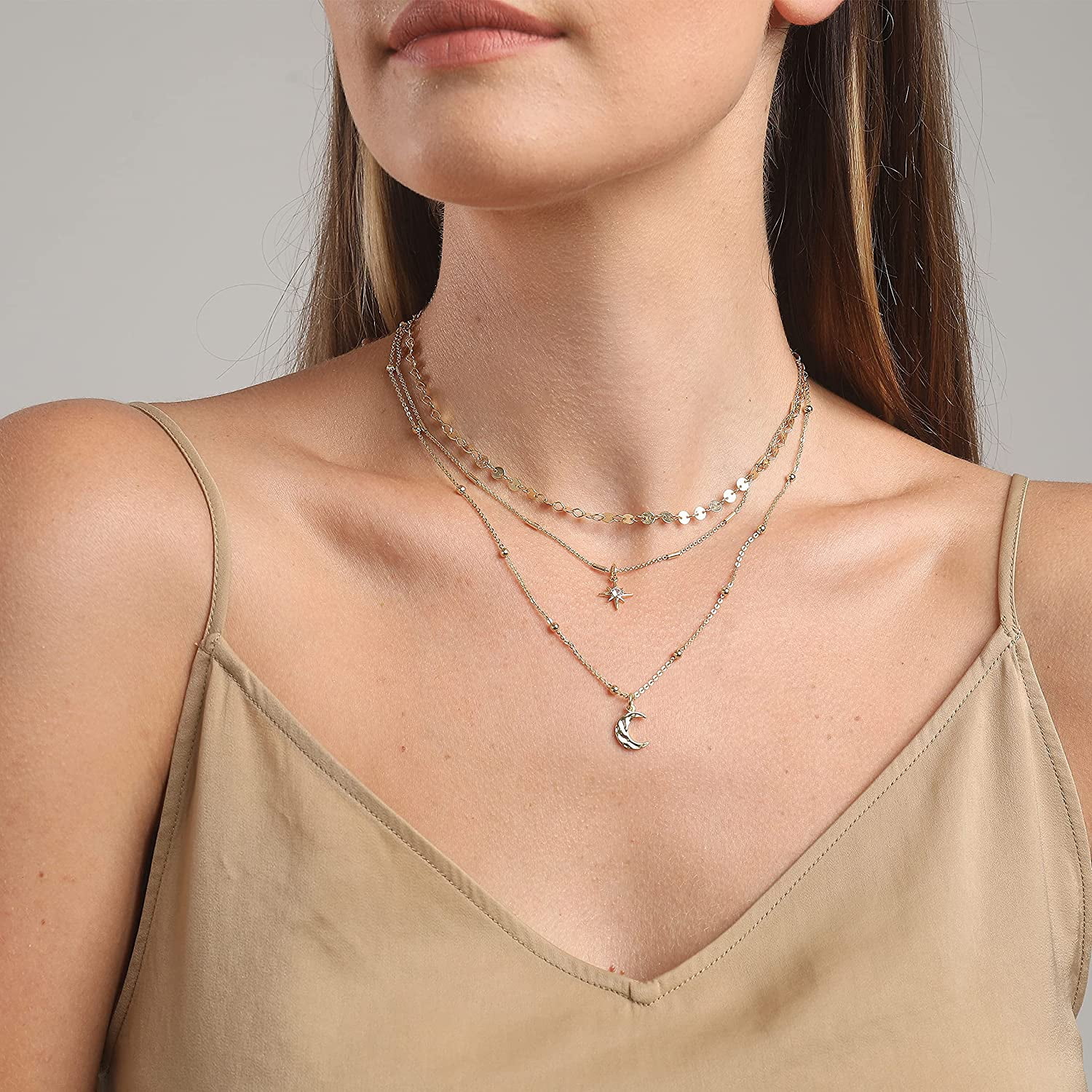 14K Gold Plated Layered Necklace for 