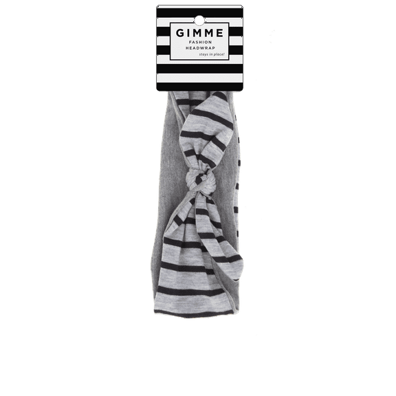 Gimme Bow Fashion Headbands Headwraps, Striped White Black, 1 Ct