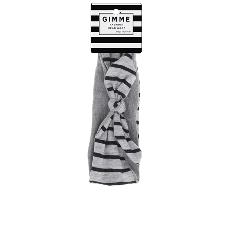 Gimme Bow Fashion Headbands Headwraps, Striped White Black, 1 Ct