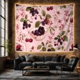 thumbnail image 6 of Dark Berries in Ornate Bowl on Light Pink Background Nostalgic Cottagecore for Vintage Decor Enthusiasts Botanical Art Decor Print Birthday Gift Tapestry Wall Hanging for Bedroom and Living Room, 6 of 7