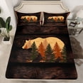 thumbnail image 2 of Homewish Brown Bear Print Full Size Sheets, Rustic Farmhouse Bed Sheets, Teens Kids Adult Men Sheet Sets, Microfiber Bedroom Decor, 4pcs, 2 of 7