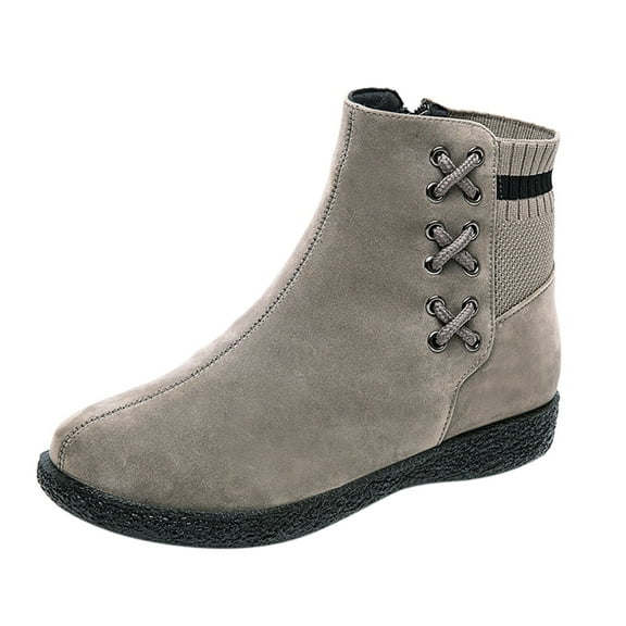 jsaierl Thick-Soled Plus Velvet Short Snow Boots Warm Plus Size Casual Women's Boots