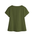 thumbnail image 6 of VBVC Women's Peter Pan Collar Cotton Linen Blouses , Ladies' Cap Sleeve Half Button Shirts , Casual Summer Tops For Women,Army Green,S-2XL, 6 of 8