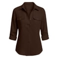 thumbnail image 4 of hotojiny Womens Cargo Shirts Long Sleeve Button down Shirts Casual Work Tops Cowgirl Western Daily Outfits for Outdoor Hiking, 4 of 7