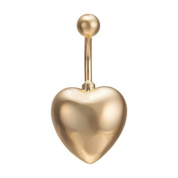 destyer Smooth Surface Heart Navel Belly Button Ring Copper Umbilical Nail Studs Body Piercing Jewelry