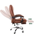 thumbnail image 4 of Silla Ejecutiva Ergonómica con Altura Ajustable de Escritorio Sillón para Oficina con 2 Puntos de Masajes Y Reposapies con Ruedas Giratorias 360 Grados Lumax  Color Marrón, 4 of 6