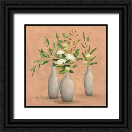 Purinton Julia 15x15 Black Ornate Wood Framed with Double Matting Museum Art Print Titled - Natural Bouquet I